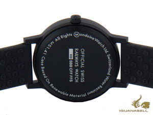 Mondaine Essence Quartz Watch, Ecological - Recycled, Black, 41mm, MS1.41120.RB