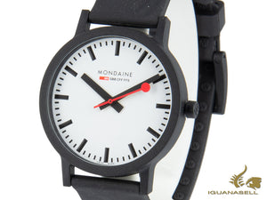 Montre à quartz Mondaine Essence, écologique - recyclée, blanche, 41 mm, MS1.41110.RB