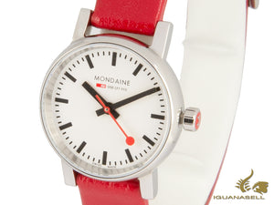 Mondaine SBB Evo2 Petite Quartz Watch, White, 26mm, Leather strap, MSE.26110.LC