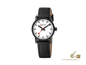 Montre à quartz Mondaine SBB Evo2, PVD, blanche, 30 mm, bracelet en cuir, MSE.30111.LB