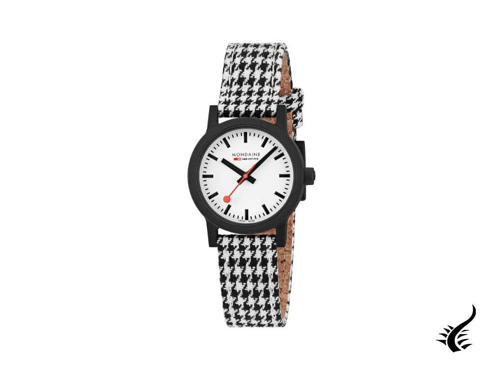 Montre à quartz Mondaine SBB Evo2, blanche, 32 mm, bracelet en tissu, MS1.32110.LN