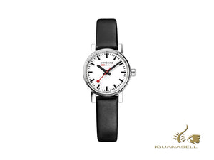 Montre à quartz Mondaine SBB Evo2 Petite, blanche, 26 mm, bracelet en cuir, MSE.26110.LB