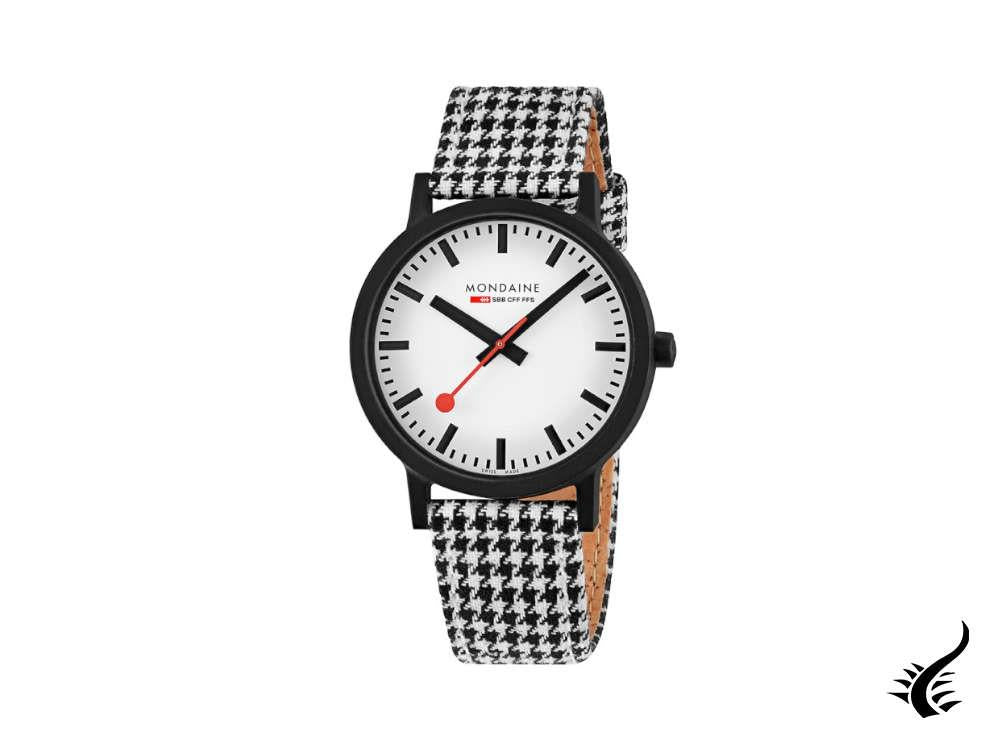 Montre à quartz Mondaine SBB Evo2, blanche, 41 mm, bracelet en tissu, MS1.41110.LN