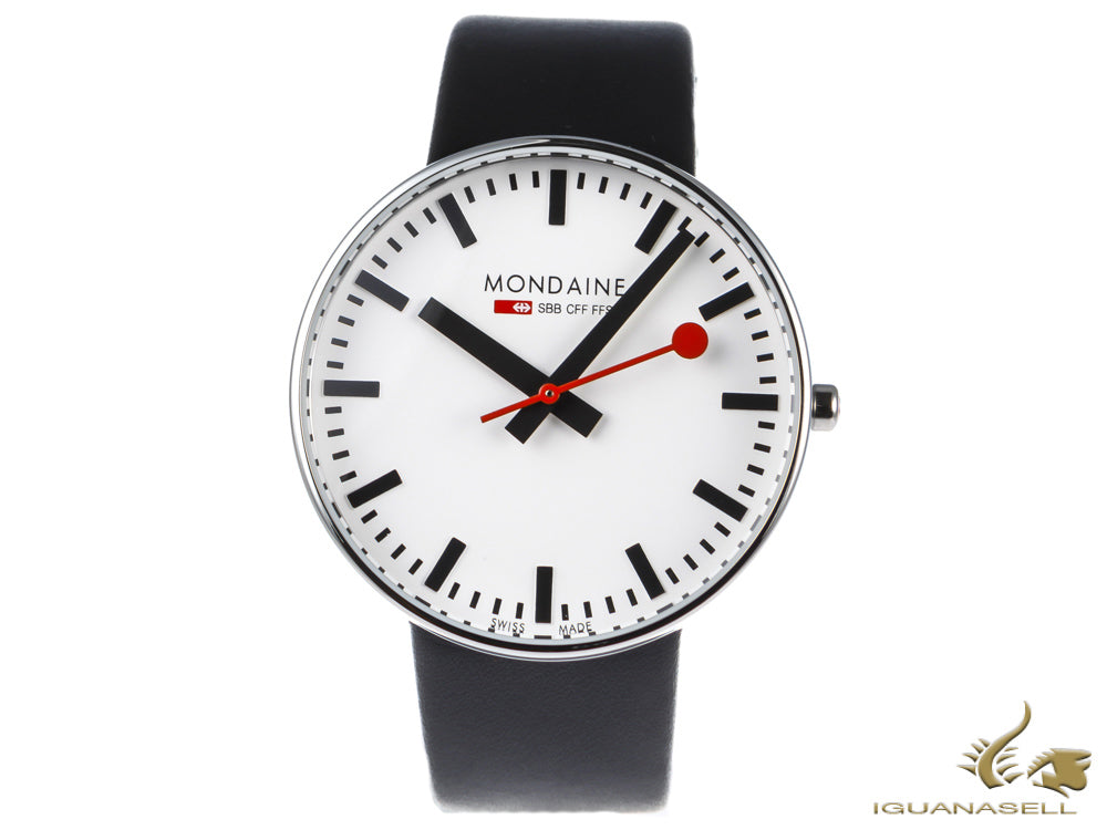 Montre à quartz géante rétroéclairée Mondaine SBB, blanche, 42 mm, MSX.4211B.LB