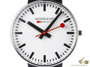 Montre à quartz géante rétroéclairée Mondaine SBB, blanche, 42 mm, MSX.4211B.LB