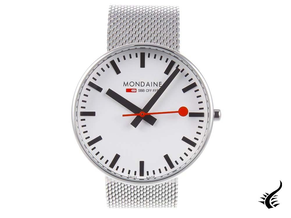 Mondaine SBB Giant BackLight Quartz Watch, White, 42mm, MSX.4211B.SM