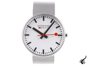 Montre à quartz géante rétroéclairée Mondaine SBB, blanche, 42 mm, MSX.4211B.SM