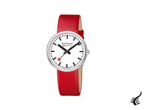 Mondaine SBB Mini Giant BackLight Quartz Watch, White/ Red, 35mm, MSX.3511B.LC