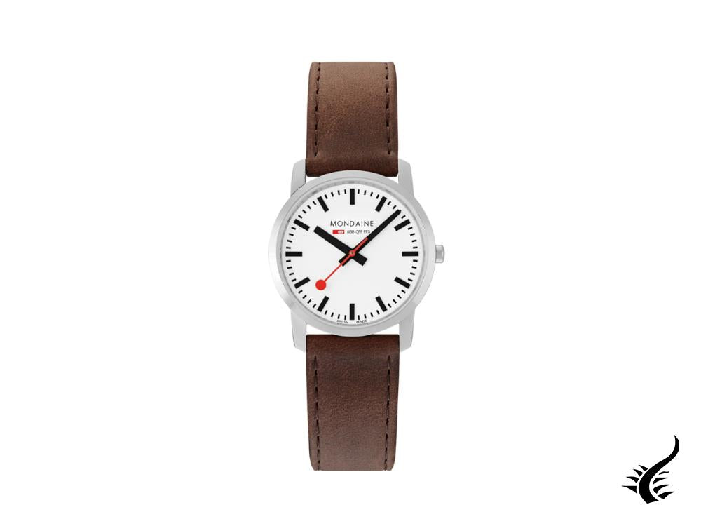 Mondaine SBB Simply Elegant Quartz Watch, White, 36 mm, A400.30351.11SBG