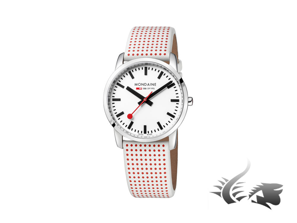 Mondaine SBB Simply Elegant Quartz watch, White, 36mm, A400.30351.11SBA