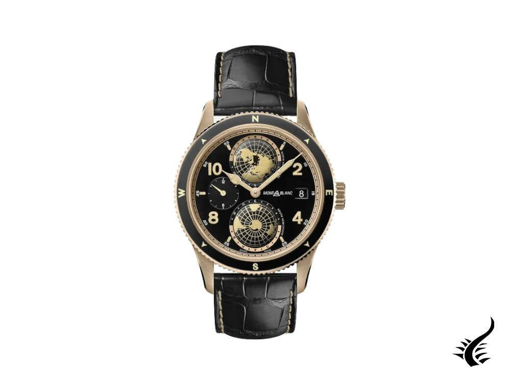 Montre automatique Montblanc 1858, or rose, noir, 42 mm, édition limitée, 128255