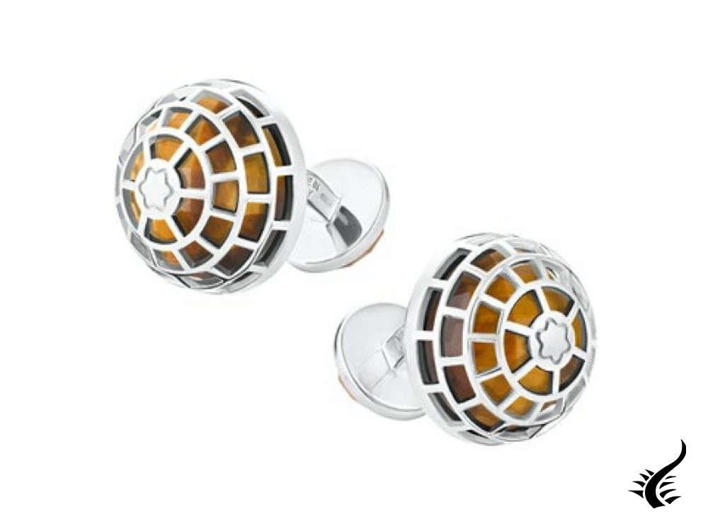 Boutons de manchette Montblanc Creative Onyx Stone, argent, Onix, 128399