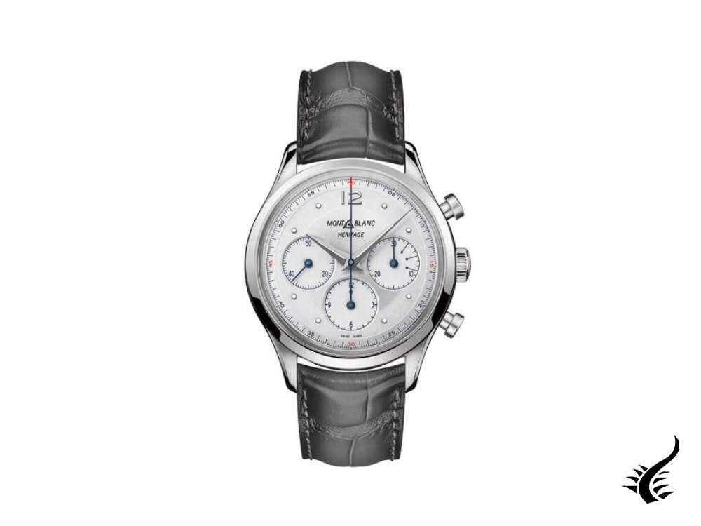 Montblanc Heritage Automatic Chronograph Watch, Silver, 41 mm, Cayman, 128670