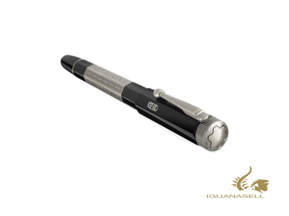 Stylo roller Montblanc Heritage Egyptomania Doué, attributs platine, noir, 125485