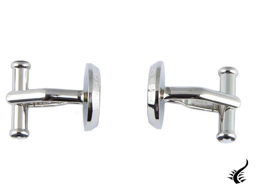 Montblanc Iconic Cufflinks, Stainless steel, Blue, Polished, 112906