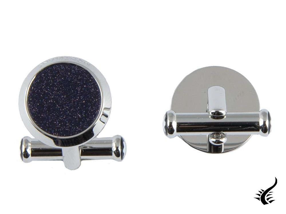 Montblanc Iconic Cufflinks, Stainless steel, Blue, Polished, 112906