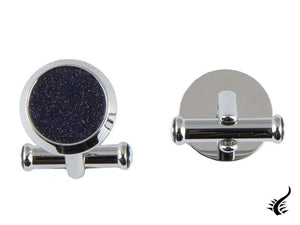 Boutons de manchette Montblanc Iconic, acier inoxydable, bleu, poli, 112906