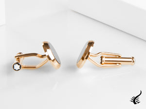 Montblanc Iconic Cufflinks, Stainless steel, Gold, Blue, Polished, 112908