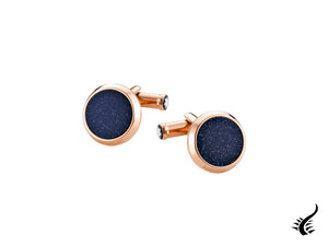 Montblanc Iconic Cufflinks, Stainless steel, Gold, Blue, Polished, 112908