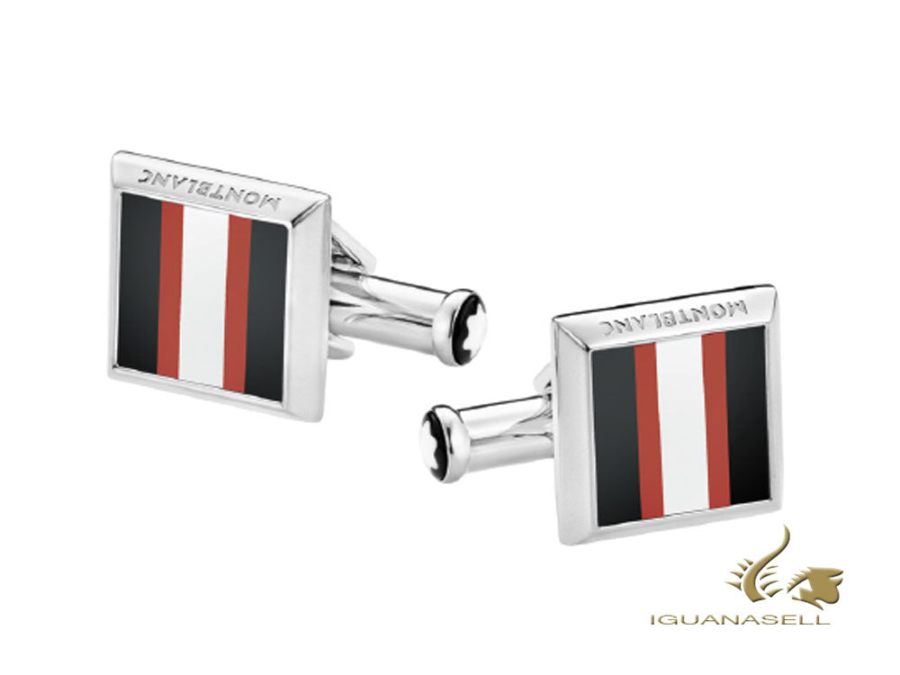 Montblanc Iconic Cufflinks, Stainless steel, Lacquer, Polished, 118595