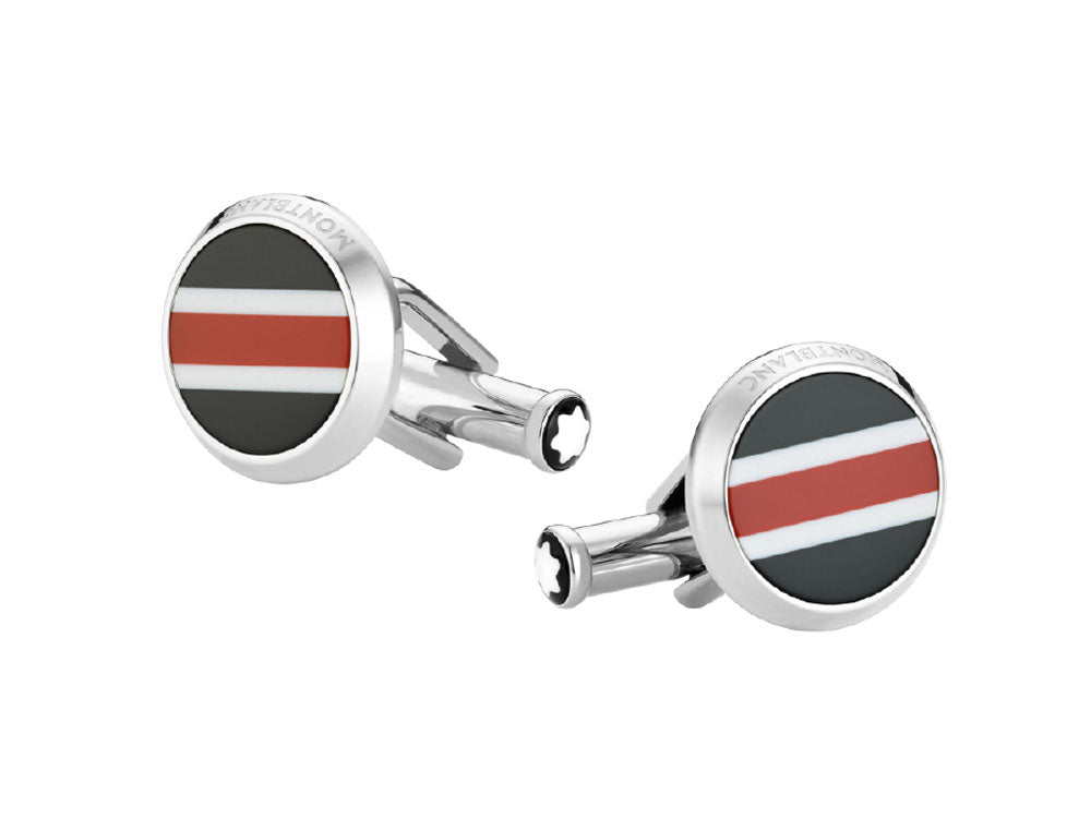 Montblanc Iconic Cufflinks, Stainless steel, Lacquer, Polished, 118596