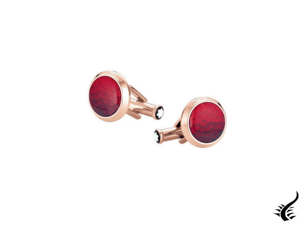 Montblanc Iconic Cufflinks, Steel, Steel, Red, 126472