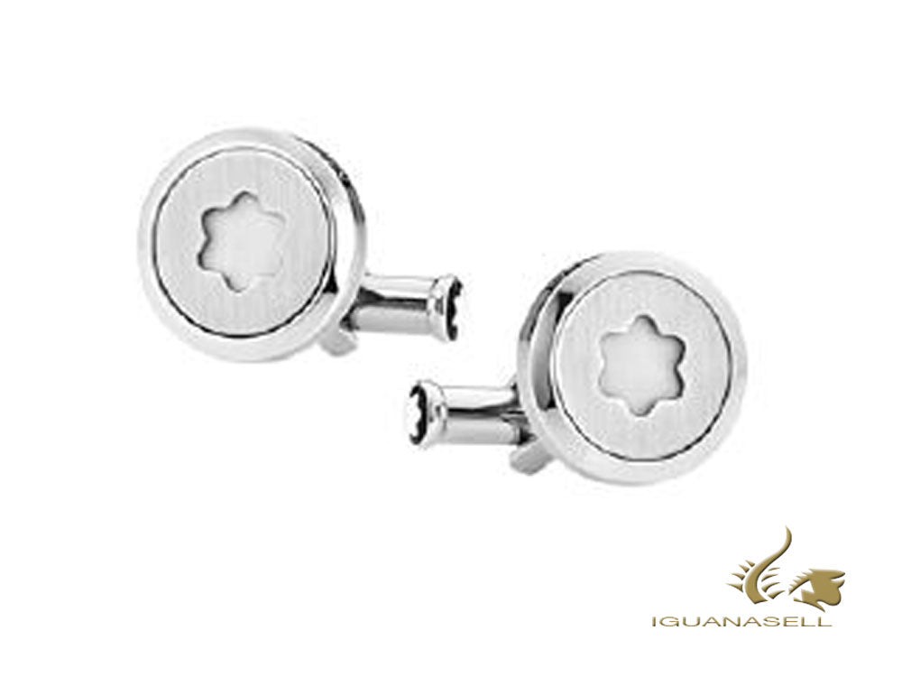 Montblanc Iconic Starwalker Cufflinks, Steel, Resin, Mat brushed, Silver, 123799