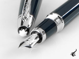 Montblanc John F. Kennedy Fountain Pen, Resine & Platinum, 111045