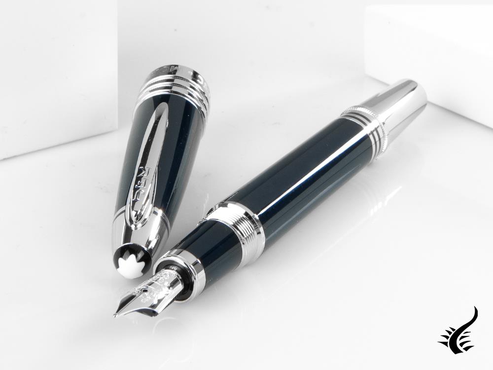 Montblanc John F. Kennedy Fountain Pen, Resine & Platinum, 111045