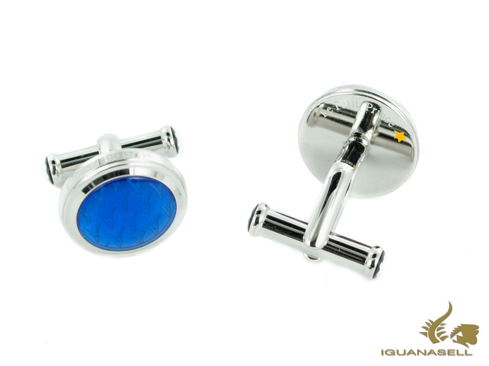 Montblanc Le Petit Prince Cufflinks, Steel, Crystal, Polished, Blue, 118594