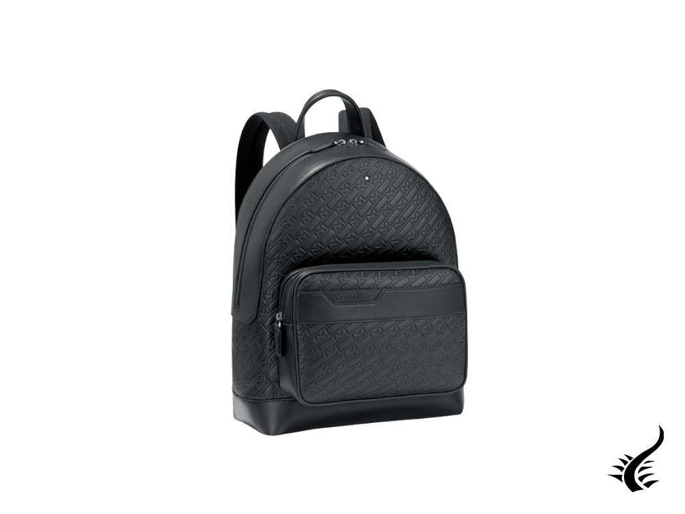 Sac à dos Montblanc M Gram 4810, cuir, cuir, noir, zip, 128618