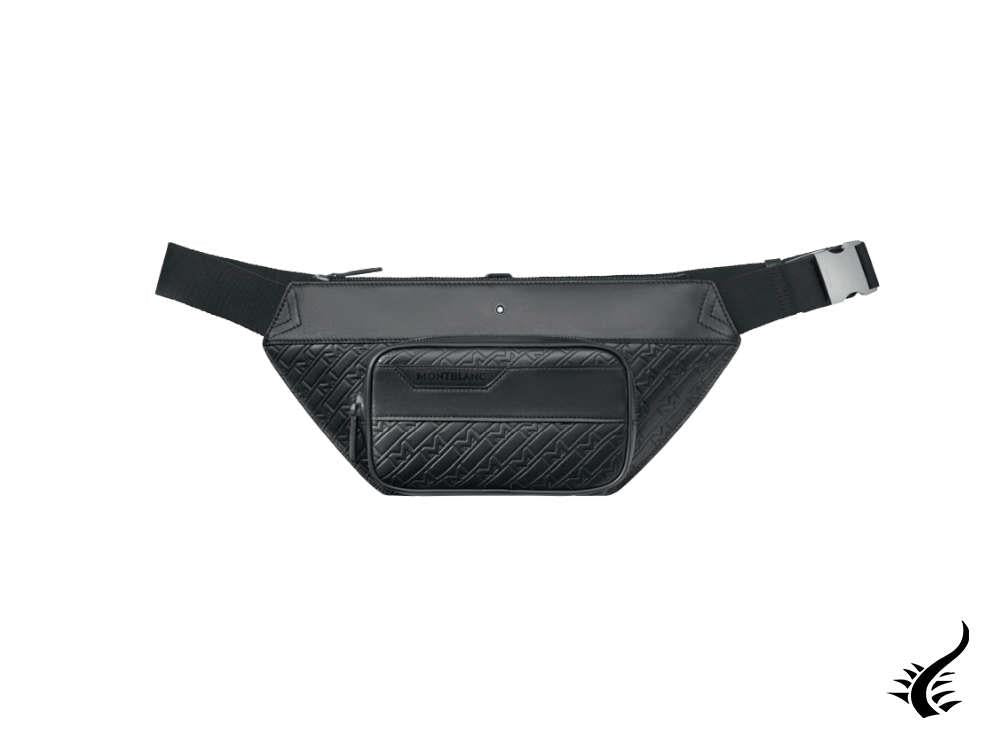 Montblanc M Gram 4810 Belt Bag, Leather, Cotton, Black, Zip, 128620