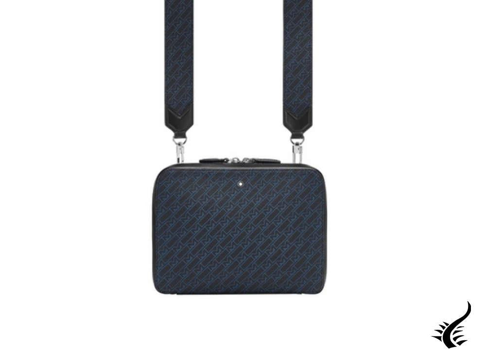 Montblanc M Gram 4810 Clutch, Leather, Cotton, Blue, Zip, 128624