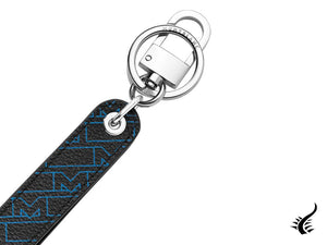 Montblanc M Gram 4810 Key ring, Metal, Leather, Blue, 127915