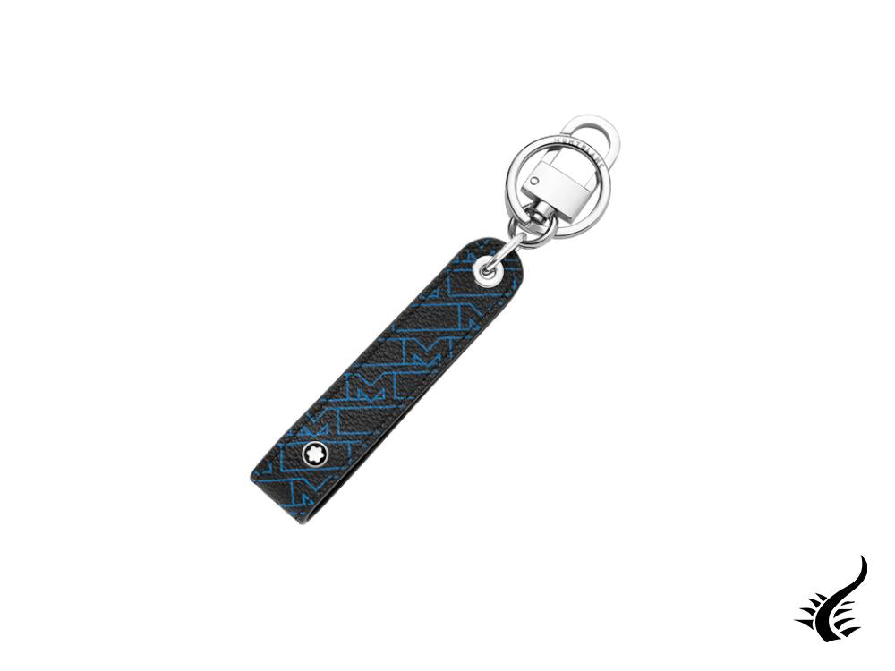 Montblanc M Gram 4810 Key ring, Metal, Leather, Blue, 127915