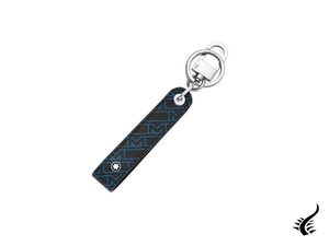 Montblanc M Gram 4810 Key ring, Metal, Leather, Blue, 127915