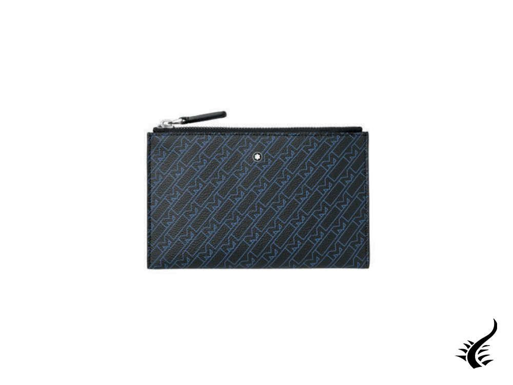 Montblanc M Gram 4810 Mini Pouch, Leather, Cotton, Blue, Zip, 128626