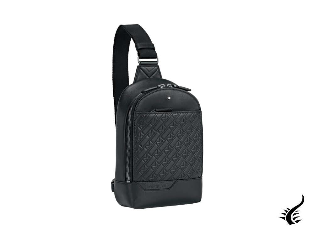 Sac à dos Montblanc M Gram 4810 Sling, cuir, noir, zip, 128619