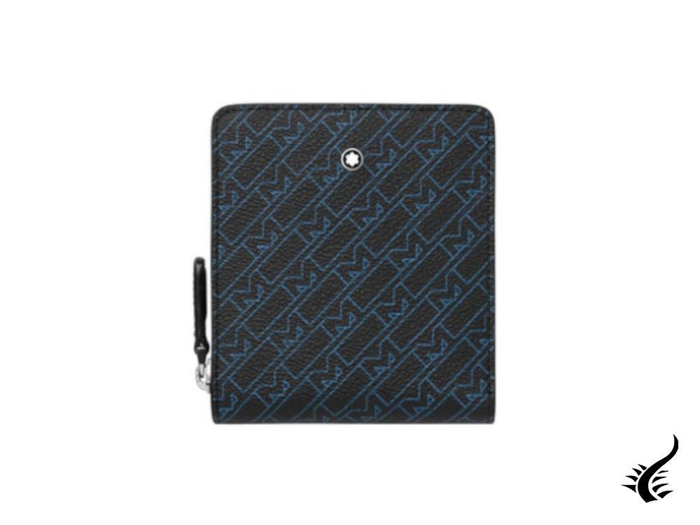 Portefeuille Montblanc M Gram 4810, bleu, cuir, coton, 8 cartes, 127903