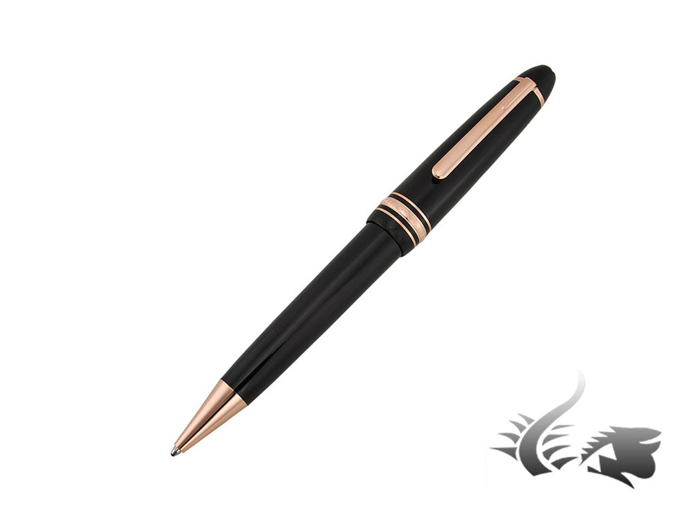 Stylo bille Montblanc Meisterstück Red Gold LeGrand, Résine noire précieuse