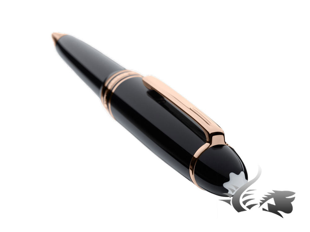 Stylo bille Montblanc Meisterstück Red Gold LeGrand, Résine noire précieuse