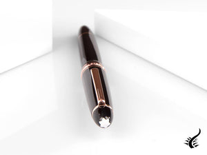 Stylo plume Montblanc Meisterstück, résine noire précieuse, or rose 14 carats