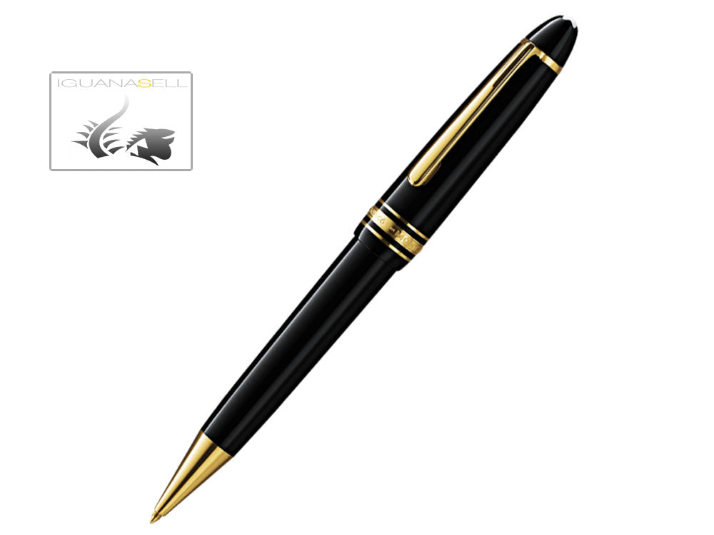 Stylo bille Montblanc Meisterstück Le Grand, Résine noire précieuse, Garniture dorée