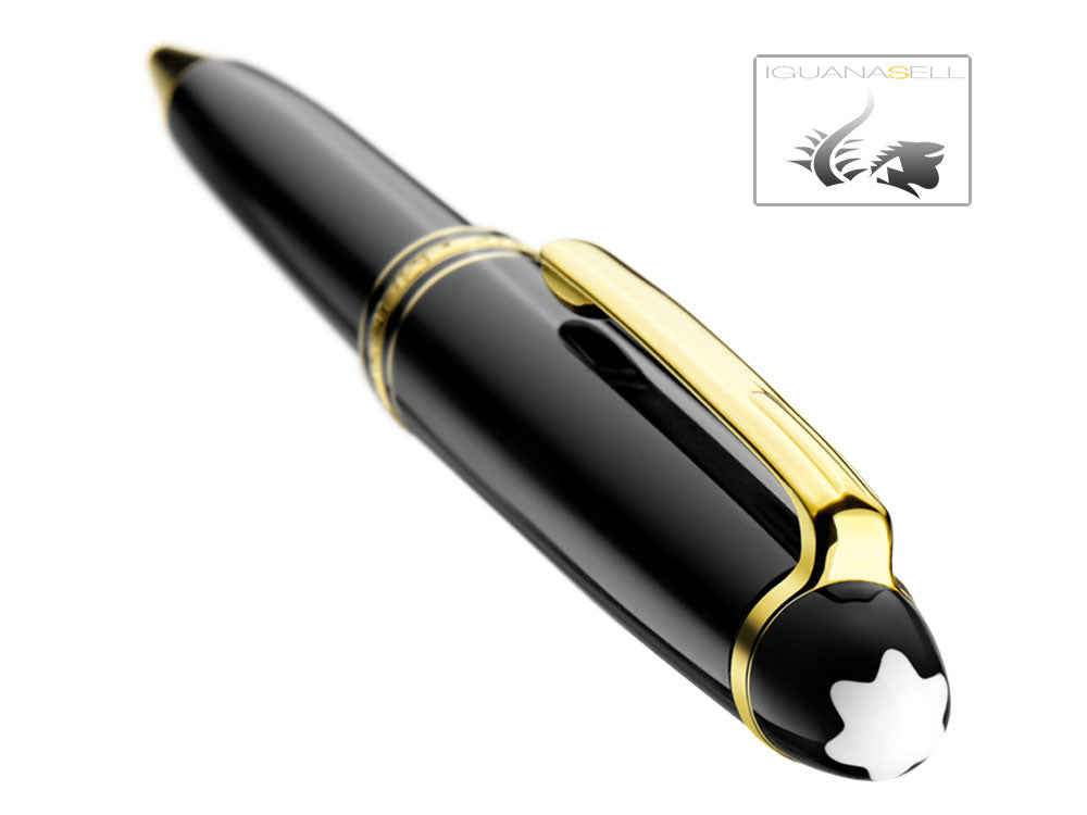 Stylo bille Montblanc Meisterstück Le Grand, Résine noire précieuse, Garniture dorée