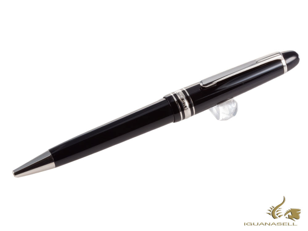 Stylo à bille Montblanc Meisterstück de taille moyenne, résine précieuse, garniture platine