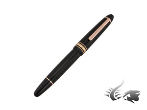 Stylo roller Montblanc Meisterstück, résine noire précieuse, bordure or rose