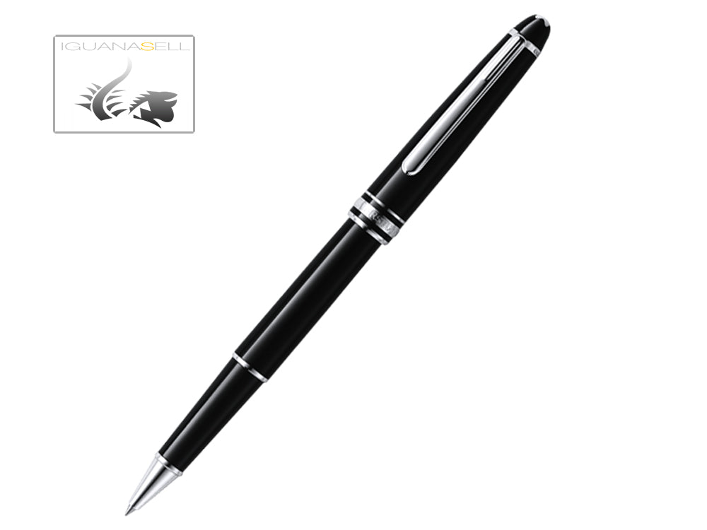 Stylo roller Montblanc Meisterstück, Résine précieuse, Garniture platine, 2865