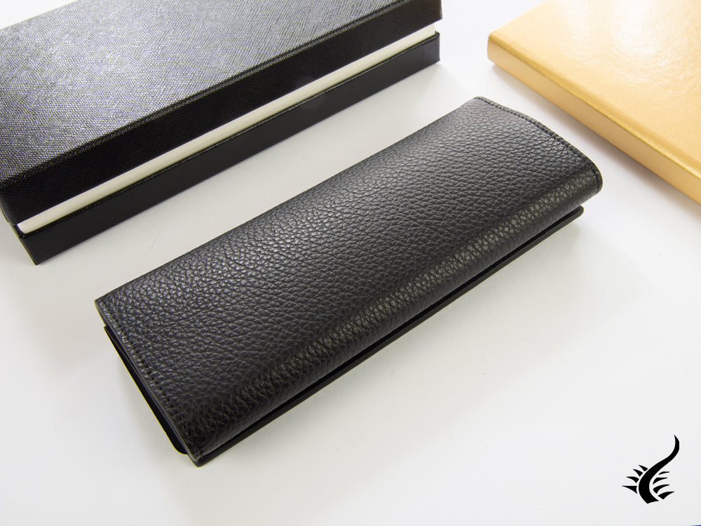 Montblanc Meisterstück Soft Grain 2 Pen Case, Full-grain Cowhide, Black, 126265