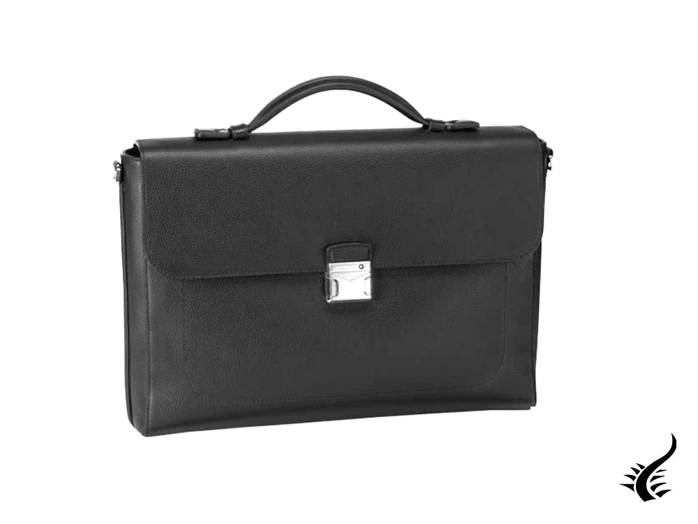 Montblanc Meisterstück Soft Grain Briefcase, Leather, Black, Flap-over, 126228