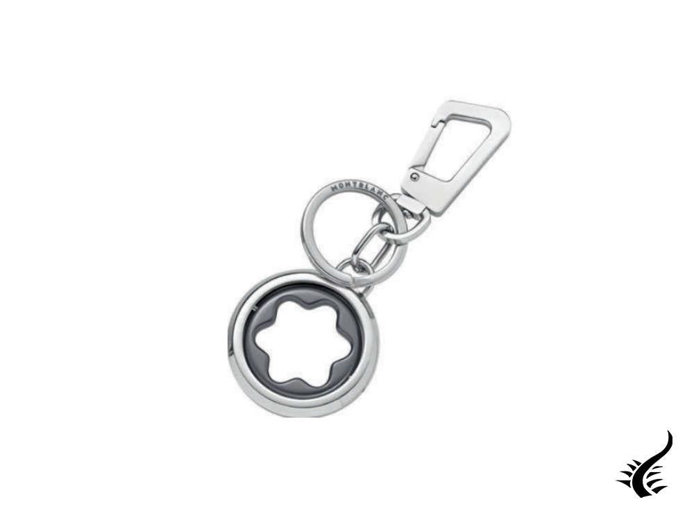 Montblanc Meisterstück Spinning Emblem Key ring, Stainless steel, Black, 128747